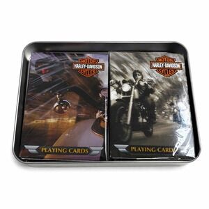 Harley-Davidson Playing Cards 2 Decks Collector Tin 2002 Bicycle 725-M2-6 New